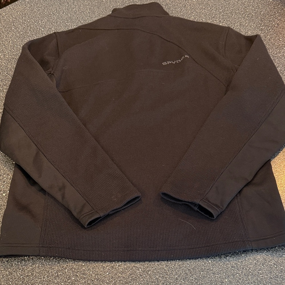 Spyder Black Zip Up Sweater - size Large - Picture 4 of 5